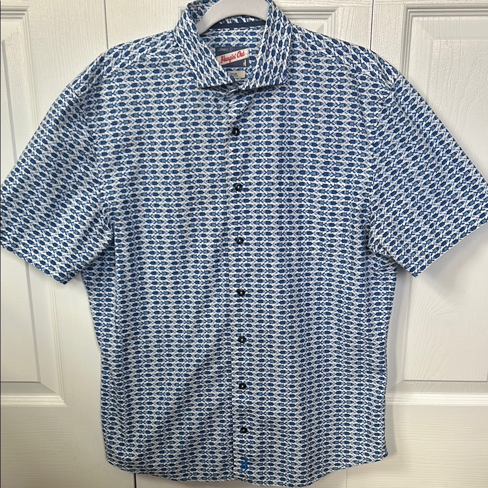 Johnnie-O Men's Blue Patterned Shirt